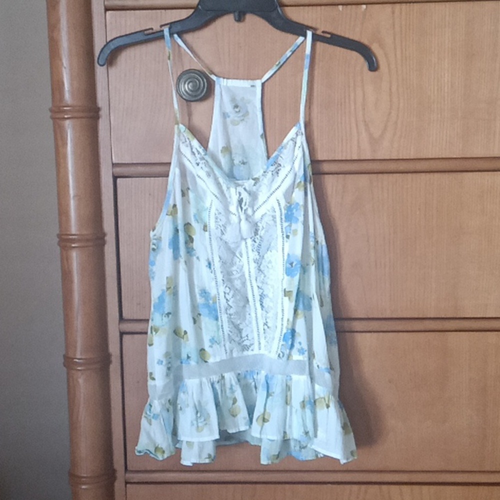 Abercrombie Summer Ruffle Tank Size Small Crochet Detail NEW
